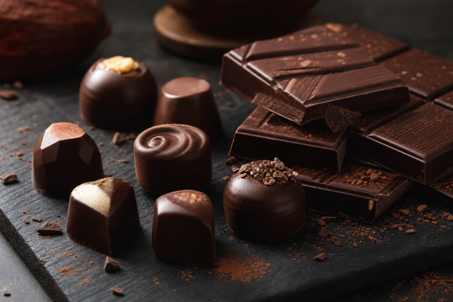 Cioccolatini artigianali temperati a mano