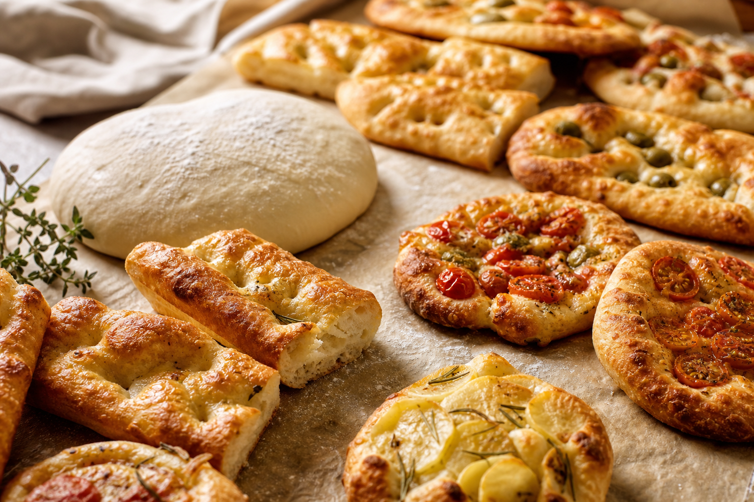 Focaccine e pizzette con lievito madre